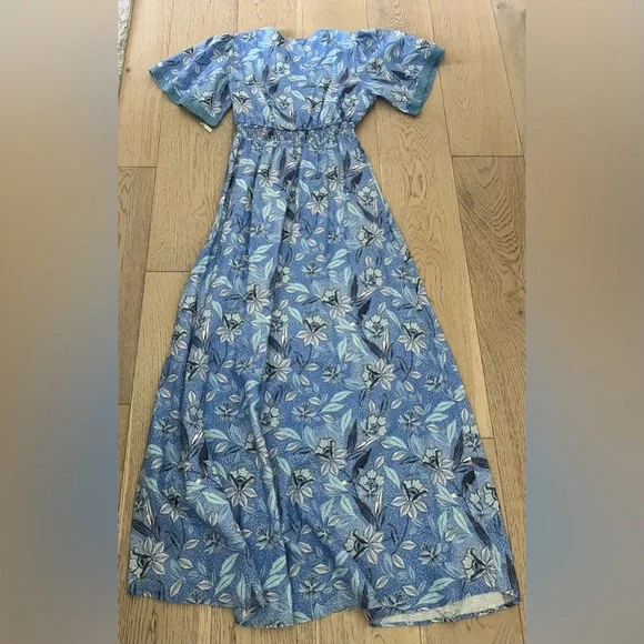 Hale Bob Rhona Blue Floral with A-Line Bottom Dress Size XS - Picture 5 of 5